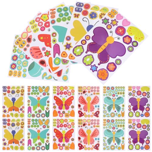 KONTONTY 27 Blätter Schmetterlings-Puzzle-Aufkleber Puzzlematte Aufkleber mit Schmetterlingsmuster dekorative Puzzle-Aufkleber Party-Schmetterlingsaufkleber Cartoon-Aufkleber PVC von KONTONTY