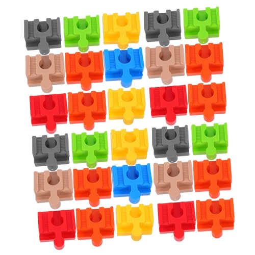 KONTONTY 28 Stück Teiliges Holzschienen Verbinder Bunte Zugschienen Adapter Stabile Verbindung für Lernspielzeug Kreative Farberkennung Langlebig KONTONTY 28 Stück Teiliges Holzschienen Verbinder Bunte Zugschienen Adapter Stabile Verbindung für Lernspielzeug Kreative Farberkennung Langlebig von KONTONTY