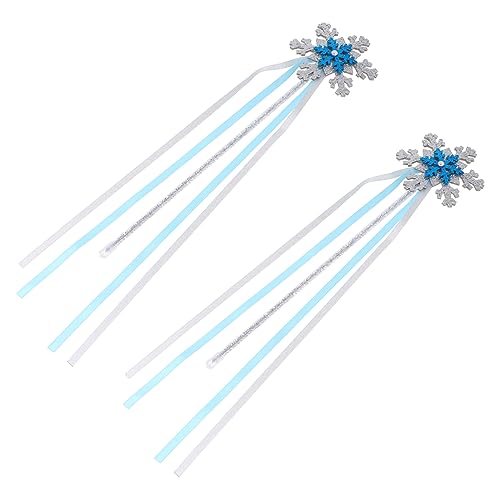 KONTONTY 2Pcs Snow Snoweballs Schneeflocken Fairy Zauberstab Schneeflockendekor Kitbekleidung Fairy Stick Kostüm Requent von KONTONTY