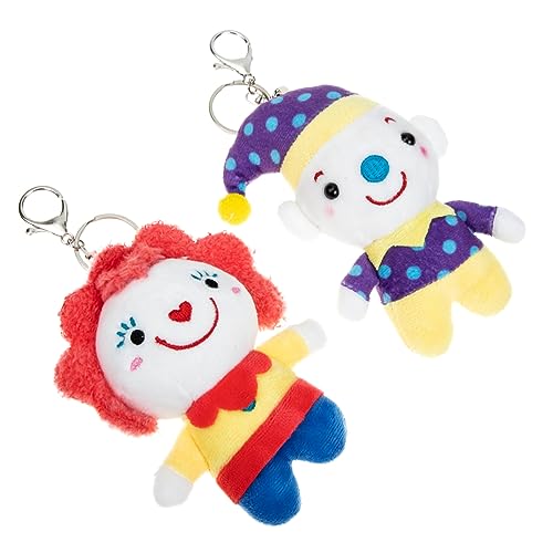 KONTONTY 2St Clown-Schlüsselanhänger Bezaubernder Taschenanhänger Plüsch Miniatur-Clownfiguren für Kinder kindergeschenke Schlüsselbund gefüllte Puppe Schlüsselanhänger Legierung von KONTONTY