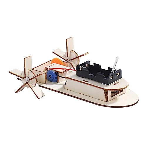 KONTONTY 2St DIY-Schiff Boote- für Holzboot Holzboot Bastelset Holzboot Puzzle Handgemachtes Boot Lernspielzeug elektrisches holzboot Beige von KONTONTY