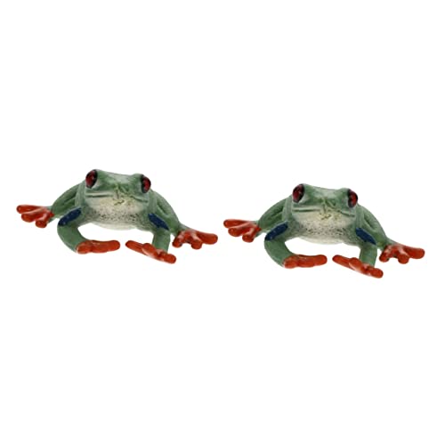 KONTONTY 2St Frosch-Modell Spielzeug Miniatur innen Tiere Toys jucarii pentru copii kinderknallzeug Tier-Ausstellung Ausstellungsmodelle Simulation von Tierornamenten Plastik von KONTONTY