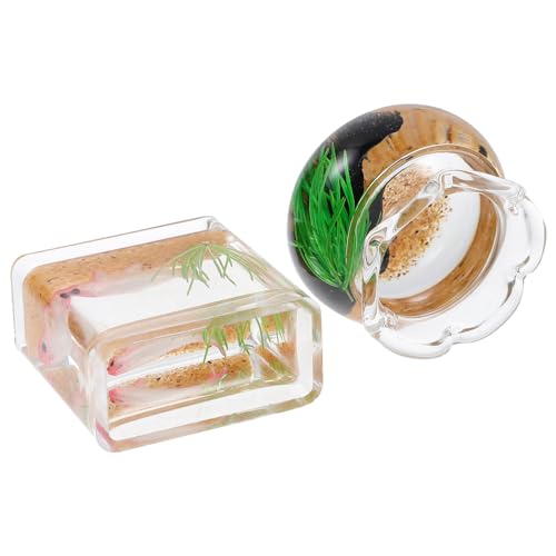 KONTONTY 2St Miniatur-Koi-Becken gefälscht Aquarium Panzer künstlich Sanduhr for Minihäuser Dekoration Puppenhaus Zubehör Miniatur-Szenendekor Mini-Hausaccessoire Glas von KONTONTY