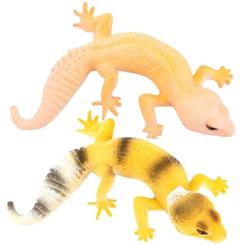 KONTONTY 2St Simulations-Gecko Kleinkindspielzeug Tierspielzeug Simulation Einer Eidechsenfigur Tierfigur Echse kleine Eidechsendekoration Simulation Eidechsendekoration PVC von KONTONTY