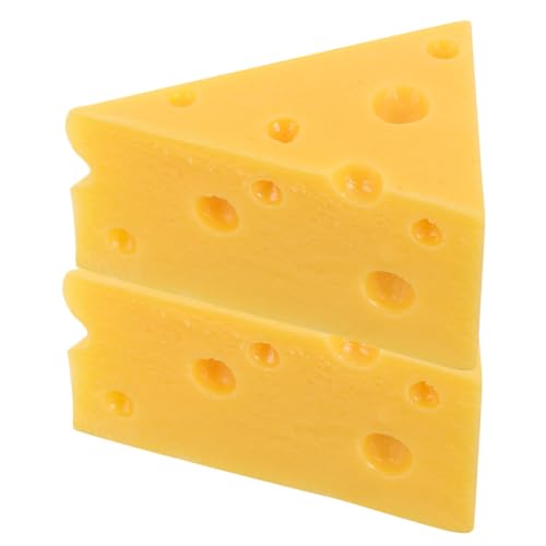 KONTONTY 2St Simulationskäsemodell Käseornament lebensechtes Dessertmodell Simulation Käse Leichtgewichtige Accessoires Schmücken Lebensmittelspielzeug Käsestatue gefälschter Käse Harz von KONTONTY