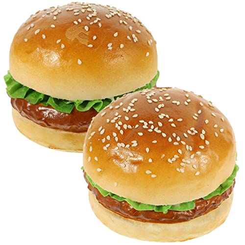 KONTONTY 2St Simuliertes Hamburger-Modell hühner Spielzeug spielsachen für kinder Hamburger Attrappe replikate Cheeseburger adorno gefälschte Brotmodelle Requisiten für das Szenenlayout Pu von KONTONTY