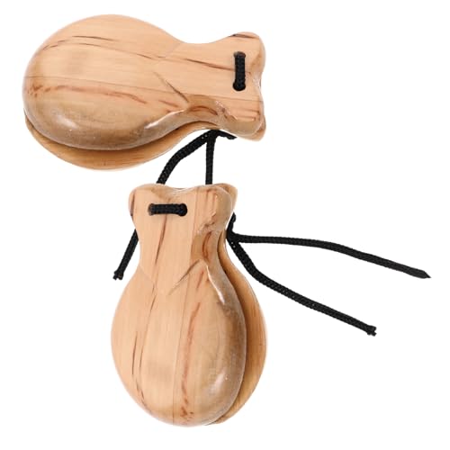 KONTONTY 2Stücke Holz Kastagnetten für Spanische Percussion Instrumente für Tanz Kreativität und Interaktion für Zuhause und Kindergärten Naturfarbe KONTONTY 2Stücke Holz Kastagnetten für Spanische Percussion Instrumente für Tanz Kreativität und Interaktion für Zuhause und Kindergärten Naturfarbe von KONTONTY