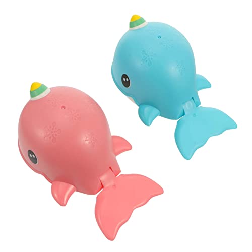 KONTONTY 2er Set Walfisch Badewannenspielzeug Aufziehbare Wasserspielzeuge Für Kleinkinder Badespaß Für Babys Pink Und Ideal Für Schwimmbad Und Badewanne von KONTONTY