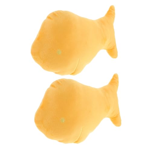 KONTONTY 2st Kleines Gelbes Croaker-puppenkissen Umarmungskissen Kuscheltiere Für Babys Wurfkissen Für Couch Fischpuppe Bettkissen Bettwurfkissen Fisch Gefüllte Puppe Plüsch Yellow von KONTONTY