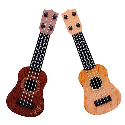 KONTONTY 2st Mini-Ukulele Ukulele Für Kinder Anfänger Simulations-Ukulele Früherziehung Ukulele Kleinkind Musikinstrument Anfänger Gitarre Kinder Gitarrenspielzeug Ukulele-Modell Plastik von KONTONTY