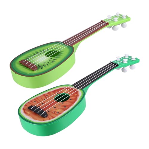 KONTONTY 2st Mini-obstgitarre Kleine Kinderfruchtgitarre Kindermusikinstrument Kinder-Ukulele-Spielzeug Kleine Gitarre Kinderspielzeuggitarre Mini-Gitarren-Ukulele-Spielzeug Green Plastik von KONTONTY