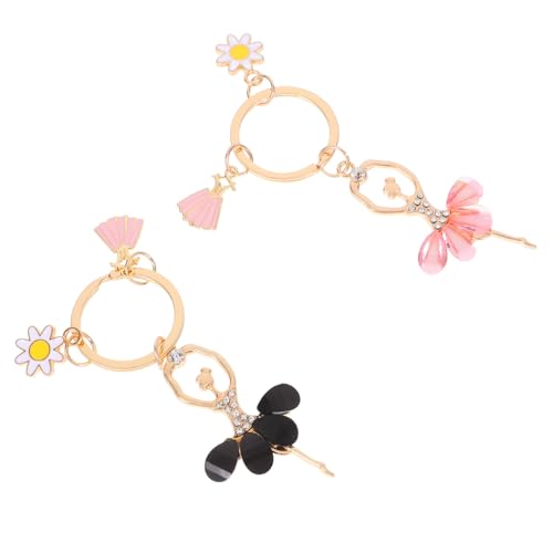 KONTONTY 2st Tanzender Mädchen-schlüsselanhänger Ballerinas Für Damen Armbänder Reize Schlüsselanhänger-anhänger Schlüsselanhänger Frauen Süß Süßer Schlüsselanhänger Charme Ballett Metall von KONTONTY