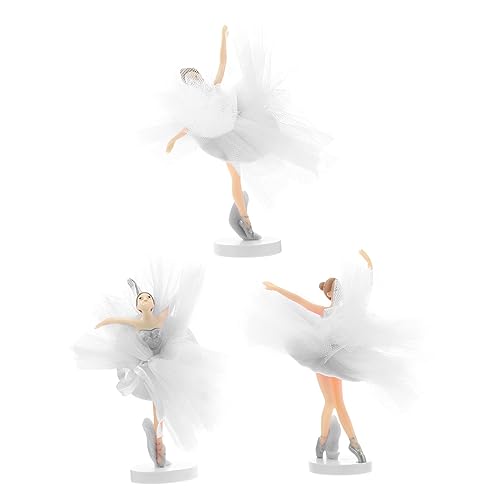 KONTONTY 3 Sätze Kuchendekoration Ballerina-Skulptur Ballett-Sammelfigur tischläufer weihnachten rolf zuckowski weihnachten Hochzeitsdekorationen Mädchen-Kuchen-Ornament Partygeschenk PVC von KONTONTY