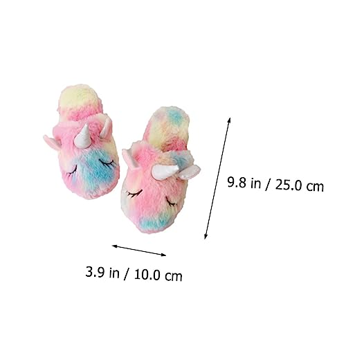 KONTONTY 3 Stück 1 Satz Einhorn seidenband Ripsband acessories plüschhausschuhe Hair- o'bag Toy كبة Bunte Tasche mit Kordelzug Plüsch Hausschuhe pantumblas de Mujer neuartiges Stirnband von KONTONTY