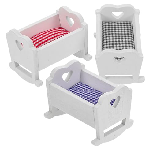 KONTONTY 3 Stück Maßstab Miniatur-Bett aus Feiner Verarbeitung Dekoratives Puppenmöbel für Kinderzimmer Spielhaus und Festliche Anlässe KONTONTY 3 Stück Maßstab Miniatur-Bett aus Feiner Verarbeitung Dekoratives Puppenmöbel für Kinderzimmer Spielhaus und Festliche Anlässe von KONTONTY