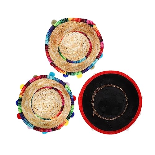 KONTONTY 3 Stück Mexikanischer Hut Stirnband Partyhut Stirnband Sombrero Kopfbedeckung Festival Haarband Partykostüm von KONTONTY
