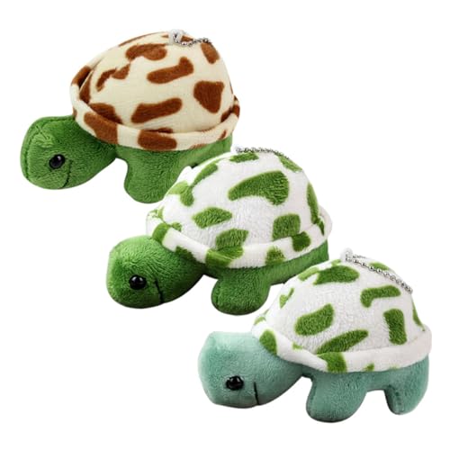 KONTONTY 3 Stück Stoffschildkröten Schlüsselanhänger Stofftier Schlüsselanhänger Schlüsselanhänger Stofftier Schildkröten Schlüsselanhänger Plüsch Schildkröten Ornament Plüsch von KONTONTY