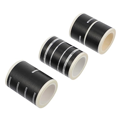 KONTONTY 3 Stück Straßenaufkleber verkehrszeichen Aufkleber washi Tape breit Spielzeugstraßenklebeband Spielzeugauto-Klebeband The washi Tape Washi-Tape-Aufkleber Japanisches Papier Black von KONTONTY