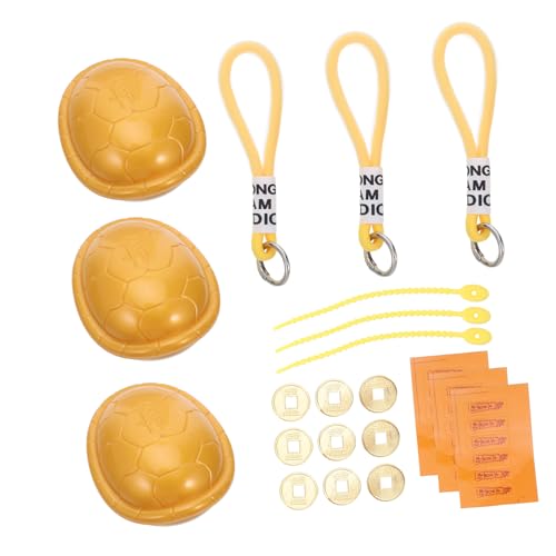 KONTONTY 3 Stück Teiliges Chinesisches Feng Shui Divinationsset Vintage Schildkrötenpanzer Miniatur mit I Ching Münzen Glücksbringer Figur für Gesundheit Wohlstand und KONTONTY 3 Stück Teiliges Chinesisches Feng Shui Divinationsset Vintage Schildkrötenpanzer Miniatur mit I Ching Münzen Glücksbringer Figur für Gesundheit Wohlstand und von KONTONTY