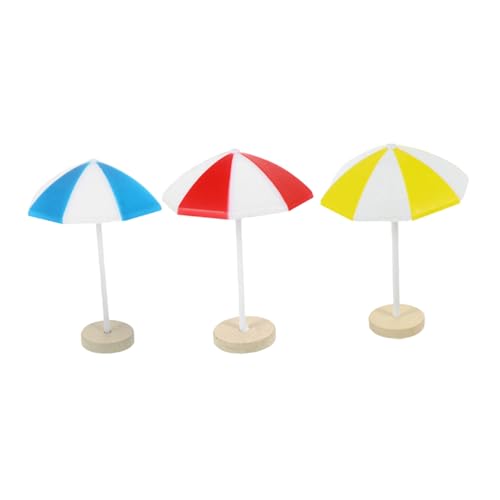 KONTONTY 3 Stück Teiliges Miniatur Strandschirm Kunststoff Detailreiches Puppenhaus Zubehör Leichte Micro-Landschaft Dekoration für DIY Mikrolandschaften KONTONTY 3 Stück Teiliges Miniatur Strandschirm Kunststoff Detailreiches Puppenhaus Zubehör Leichte Micro-Landschaft Dekoration für DIY Mikrolandschaften von KONTONTY