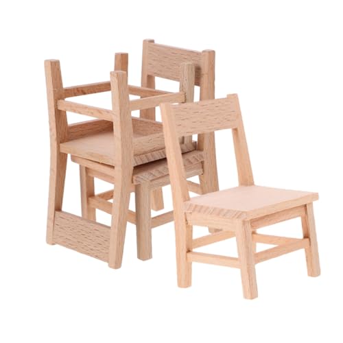 KONTONTY 3 Stück Teiliges Miniatur-holzstuhl Puppenhaus Stabile Realistische Mini-holzmöbel für Esszimmer und Schlafzimmer Platzsparende Puppenhaus-möbelzubehör für Detailgetreue KONTONTY 3 Stück Teiliges Miniatur-holzstuhl Puppenhaus Stabile Realistische Mini-holzmöbel für Esszimmer und Schlafzimmer Platzsparende Puppenhaus-möbelzubehör für Detailgetreue von KONTONTY
