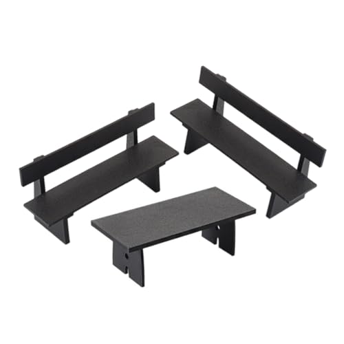 KONTONTY 3 Stück Teiliges Miniaturmöbel-Set Schwarze Miniaturbank und Langer Tisch Miniaturmöbel für Puppenhaus Garten Dekoration DIY Zubehör KONTONTY 3 Stück Teiliges Miniaturmöbel-Set Schwarze Miniaturbank und Langer Tisch Miniaturmöbel für Puppenhaus Garten Dekoration DIY Zubehör von KONTONTY
