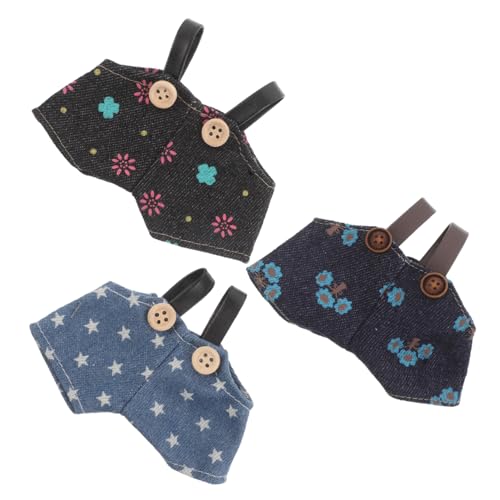 KONTONTY 3 Stück Teiliges Puppen Weichem Stoff Niedliche Baumwoll-Jeans-Overalls mit Stern Blumenmuster Komfortable Realistische Puppenkleidung zum Einfachen An Ausziehen für Kuscheltiere KONTONTY 3 Stück Teiliges Puppen Weichem Stoff Niedliche Baumwoll-Jeans-Overalls mit Stern Blumenmuster Komfortable Realistische Puppenkleidung zum Einfachen An Ausziehen für Kuscheltiere von KONTONTY