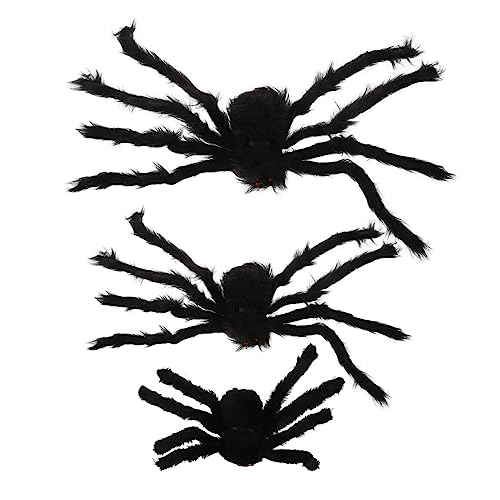 KONTONTY 3 Stücke Halloween Spinne Decor Pet Katze Spielzeug Halloween Riesen Spider Streich Requisiten von KONTONTY