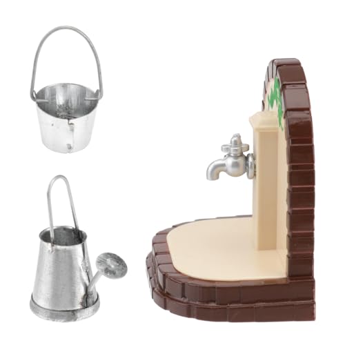 KONTONTY 3 Stücke Mini Watering Can Water Tap Eimer Spielzeug Mini Miniatur Spielzeug von KONTONTY