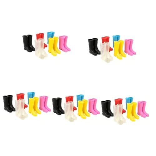 KONTONTY 30 Paar Simulation Schuhdekore Kleines Hauszubehör Mini-Boot-Modelle Puppenschuhe Regenstiefel-dekore Bjd Feen Garten Mini-hausverzierung Spielzeughausschuhe Puppenstiefel Plastik von KONTONTY