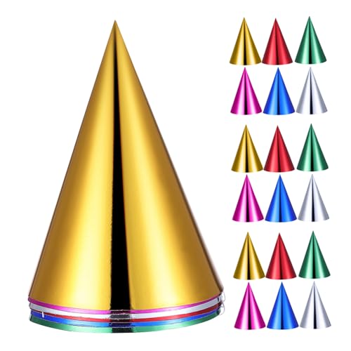 KONTONTY 30 Stück Teiliges Metallic Papierkegel mit Elastischem Band Bunte Partyhüte für Erwachsene und Vielseitige Hochzeit Weihnachtsgeburtstag Neujahrsfeier Zubehör KONTONTY 30 Stück Teiliges Metallic Papierkegel mit Elastischem Band Bunte Partyhüte für Erwachsene und Vielseitige Hochzeit Weihnachtsgeburtstag Neujahrsfeier Zubehör von KONTONTY