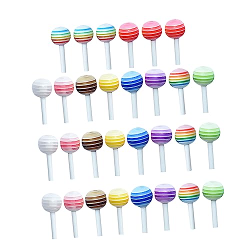 KONTONTY 30St Simulation Lutscher gefälschter Regenbogenlutscher Spielzeug Mini-Zuckermodell graceling Home Decor Automodelle süßigkeiten buntes Lollipop-Modell simulierter Lutscher Plastik von KONTONTY