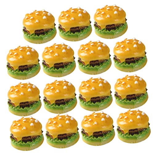 KONTONTY 30St Simulationsburger Brötchen Brot Hamburger gefälschte Hamburger küchendekoration küche Dekoration Spielzeug Cake Pop Deko Imitat-Burger-Ornament Tischdekorationen Harz Yellow von KONTONTY