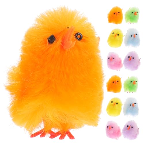 KONTONTY 32St Osterküken Easter Toys geldgeschenke Ostern ostegeschenke Osterhuhn Plüschtiere Easter Presents gefälschte Osterhühner Küken Dekore Mini-Fuzzy-Küken Hochwertiger Colorful von KONTONTY