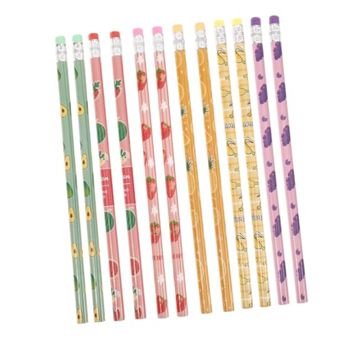KONTONTY 36 Stück Cartoon-bleistifte Mit Radiergummi Holzstifte Für Kinder Zeichenstifte Schulstifte Belohnungsstifte Mit Obstmotiven KONTONTY 36 Stück Cartoon-bleistifte Mit Radiergummi Holzstifte Für Kinder Zeichenstifte Schulstifte Belohnungsstifte Mit Obstmotiven von KONTONTY