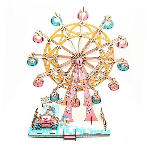 KONTONTY 3D Holzpuzzle Riesenrad Buntes Jigsaw Bastelspielzeug DIY Puzzle Für Und Jugendliche Kreatives Lernspielzeug Für Jungen Und ädchen Ab 6 Jahren von KONTONTY