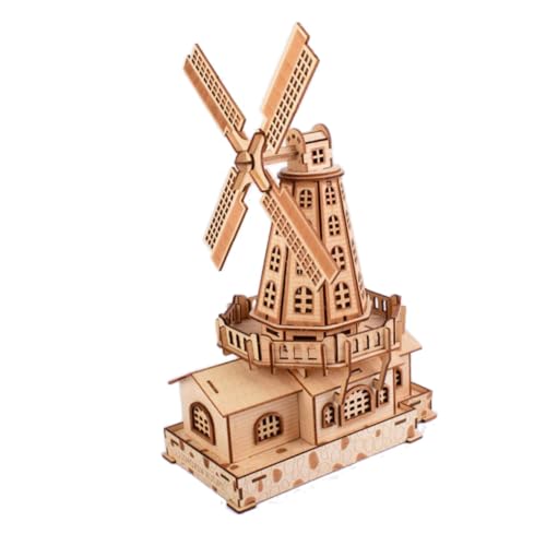 KONTONTY 3D Windmühlen Puzzle DIY Bausatz Für Kreatives Holzspielzeug Pädagogisches Rätsel Für Jungen Und ädchen Handgemachtes Windmühlen Puzzle Zum Zusammenbauen von KONTONTY