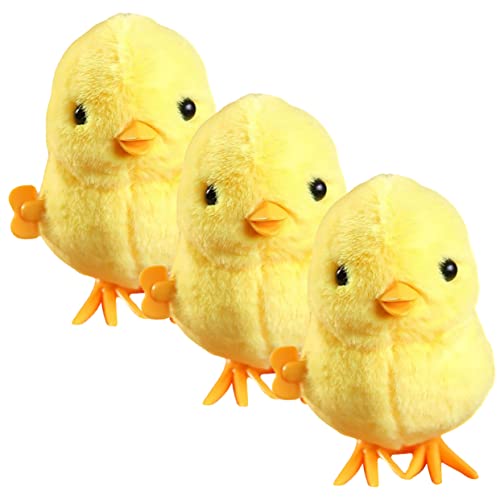 KONTONTY 3Pcs Samt Springen Hühnchen Mini Enten Spielzeugspielzeug Für Kleinkinder Auf Kleine Tiere Party Bevorzugt Spaß Plüsch Gelb von KONTONTY