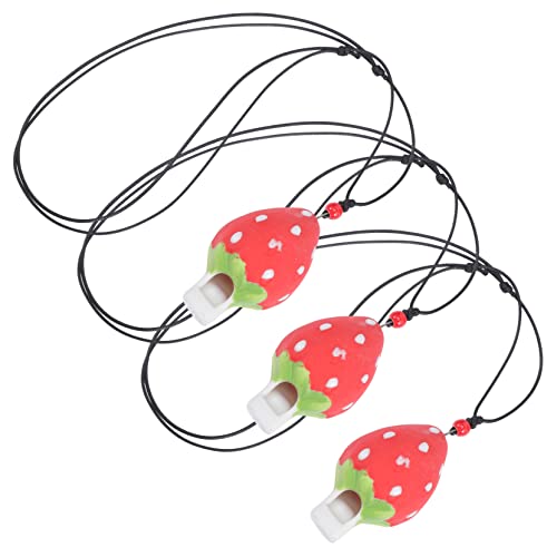 KONTONTY 3Pcs Strawberry Whistle Musikinstrumente Mädchen Kleinkindspielzeug Für Mädchen Für Kleinkinder Lockerkinder Kinderspielzeug Sportzeug Mädchen Keramik Rot von KONTONTY