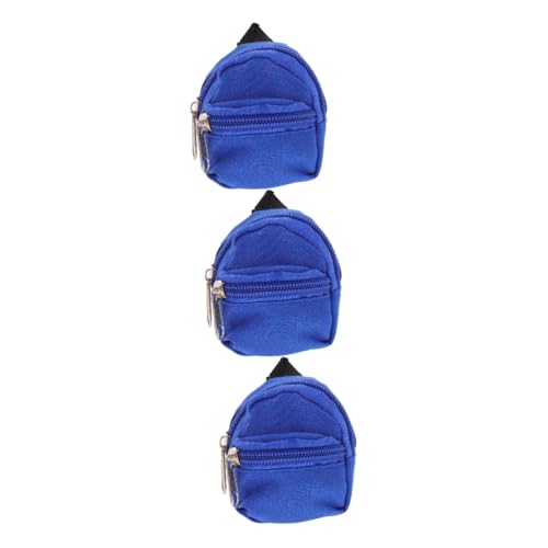 KONTONTY 3St Puppenrucksack Plüsch Tasche Mädchen Mini Rucksack für Puppen für puppenkleidung Puppenaccessoire rucksäcke bjd Puppe Rucksack Puppe Kostümschmuck Polyester Blue von KONTONTY