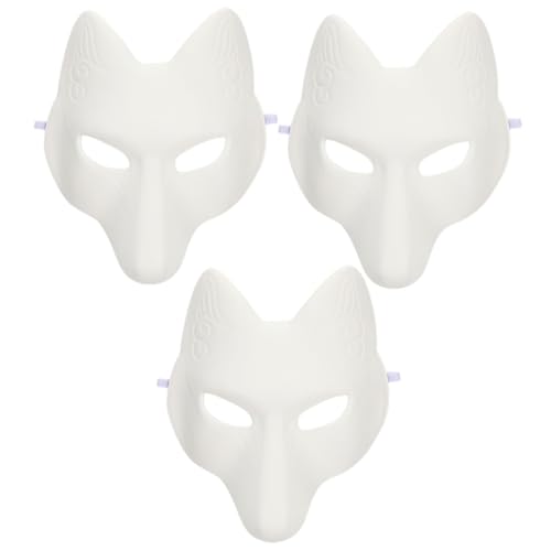 KONTONTY 3St leere Masken zum Malen halloween costume halloween kleidung halloweenmaske Halloween-Kostüm-Cosplay-Maske leere handbemalte maske Maskerade-Maske Maskerade liefert Pu Weiß von KONTONTY