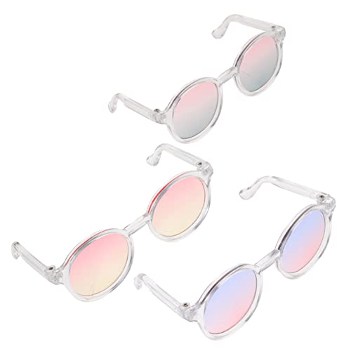 KONTONTY 3st 6 Punkte Puppenbrille Sonnenbrillen Klare Gläser Sonnenbrille Für Puppe Klare Sonnenbrille Farbige Brille Puppe Verkleidet Brille Accessoires Für Puppenkleidung Plastik von KONTONTY