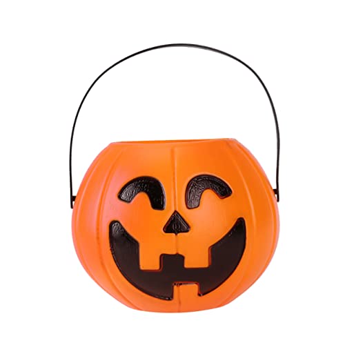 KONTONTY 3st Kürbis Eimer Halloween-eimer Für Kinder Halloween-raumdekoration Süßigkeitenfass Süßigkeiten Eimer Halloween-requisiten Tragbarer Kürbiseimer Halloween-süßigkeitshalter Orange von KONTONTY