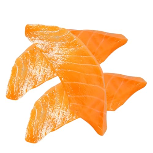 KONTONTY 3st Simuliertes Sashimi Saftig Künstlich Fälschung Gefälscht Bildschirm Bausatz Anlage Foto -Requisiten Modelle Mit Lachsscheiben Requisiten Für Das Szenenlayout Orange PVC von KONTONTY