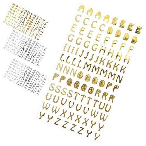 KONTONTY Vinyl-Buchstaben-Aufkleber-Set 4 Stück Alphabet-Aufkleber zum Basteln einfach anzuwendende Abziehbilder für die Inneneinrichtung von KONTONTY