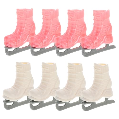 KONTONTY 4 Paare Mini Rollschuhe Puppen Zubehör aus Robustem Kunststoff Realistische Mini Eislaufschuhe für Puppenhaus Dekoration Leichte Langlebige DIY Puppen Rollschuhe in Weiß KONTONTY 4 Paare Mini Rollschuhe Puppen Zubehör aus Robustem Kunststoff Realistische Mini Eislaufschuhe für Puppenhaus Dekoration Leichte Langlebige DIY Puppen Rollschuhe in Weiß von KONTONTY