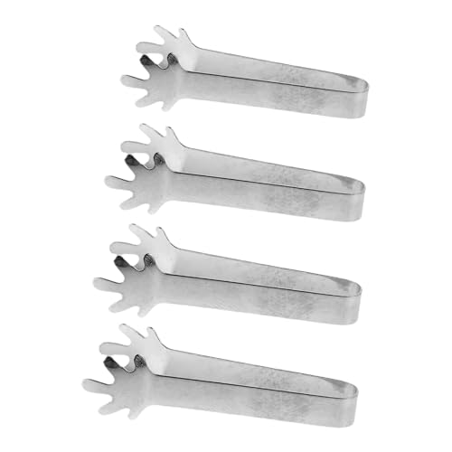 KONTONTY 4 Pcs Mini Food Tongs Süßes Küchenzubehör Puppenhauszubehör Puppenhaus Küchenzubehör Winzige Brotzangen Snacks Puppenhaus Desktop Desktop Oramente Silber von KONTONTY