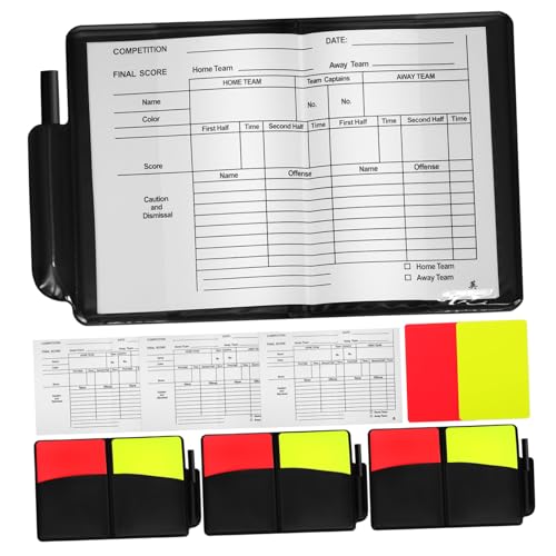 KONTONTY 4 Sätze Fußball Schiedsrichter Karten aus Robustem PVC Rote und Gelbe Karten mit Halter Notizblock und Bleistift Langlebig und Vielseitig für Fußball Volleyball und Schiedsrichter KONTONTY 4 Sätze Fußball Schiedsrichter Karten aus Robustem PVC Rote und Gelbe Karten mit Halter Notizblock und Bleistift Langlebig und Vielseitig für Fußball Volleyball und Schiedsrichter von KONTONTY