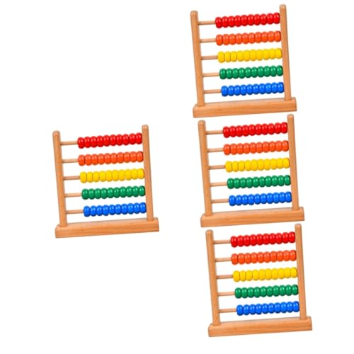 KONTONTY 4 Stück Abakusständer Mathe-Lehrmittel für Mathematische Berechnungstools Mathe-Perlenbrett zappelt Holz Abakus für arithmetischer abakus für hölzern von KONTONTY