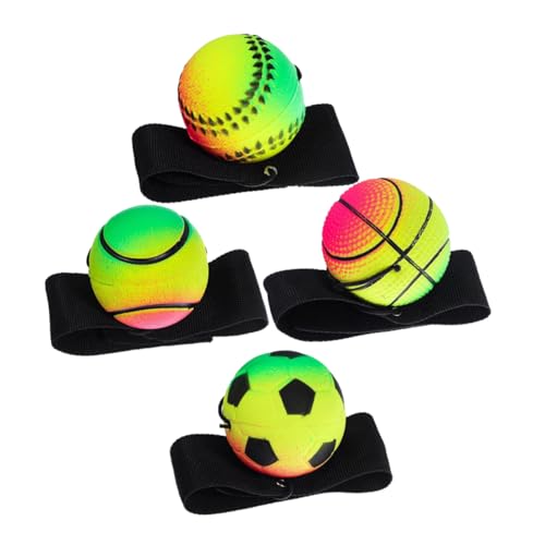 KONTONTY 4 Stück Handgelenk-rückholbälle Elastische Bälle Mit Schnur Leuchtende Bälle Für Kinder Spielzeug Mit Handschlaufe Für Indoorspiel KONTONTY 4 Stück Handgelenk-rückholbälle Elastische Bälle Mit Schnur Leuchtende Bälle Für Kinder Spielzeug Mit Handschlaufe Für Indoorspiel von KONTONTY